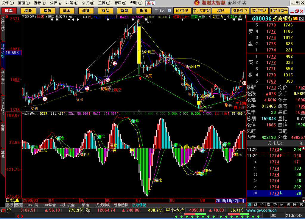 缺口画线[大智慧L2]