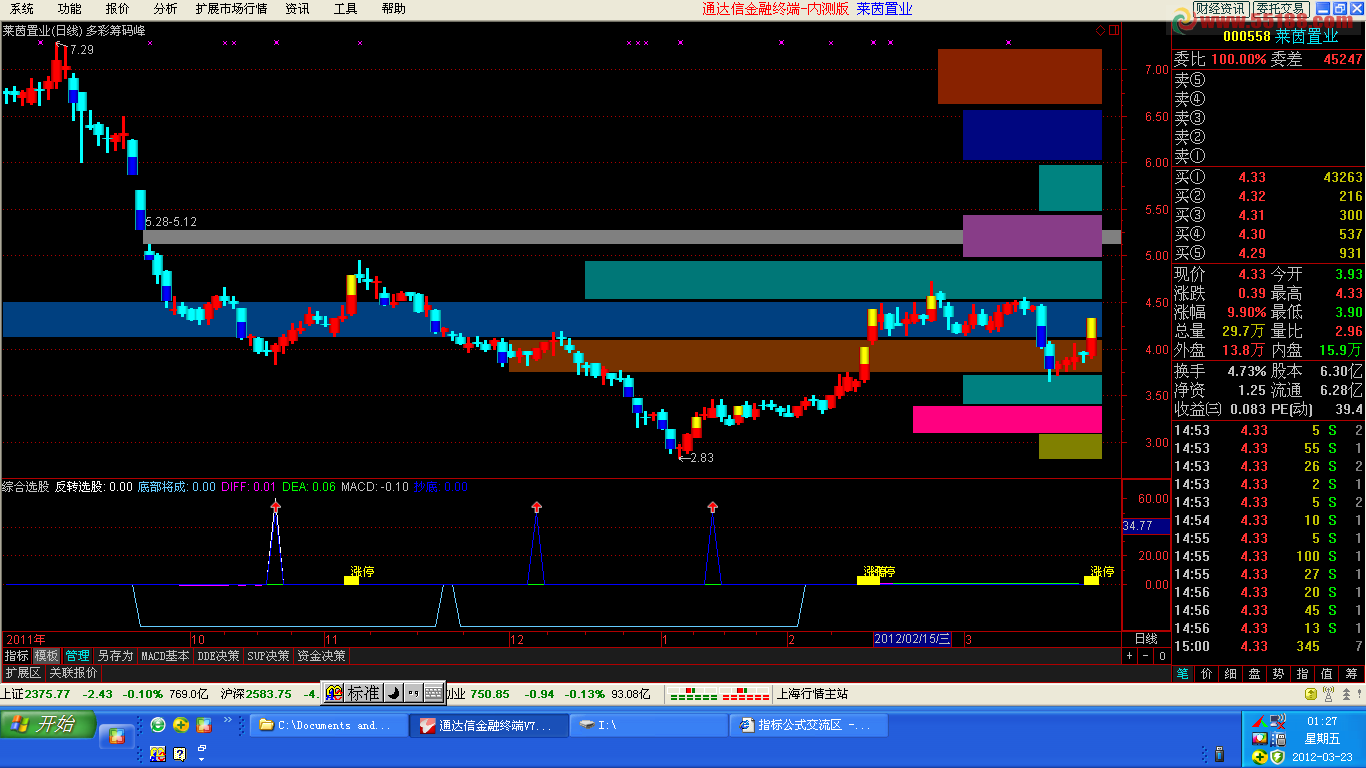 通达信多彩筹码峰主图 源码