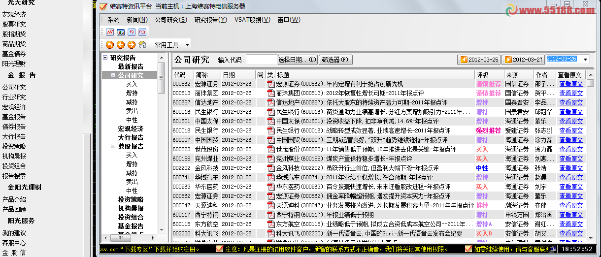 通达信最新维赛特资讯平台 20120326