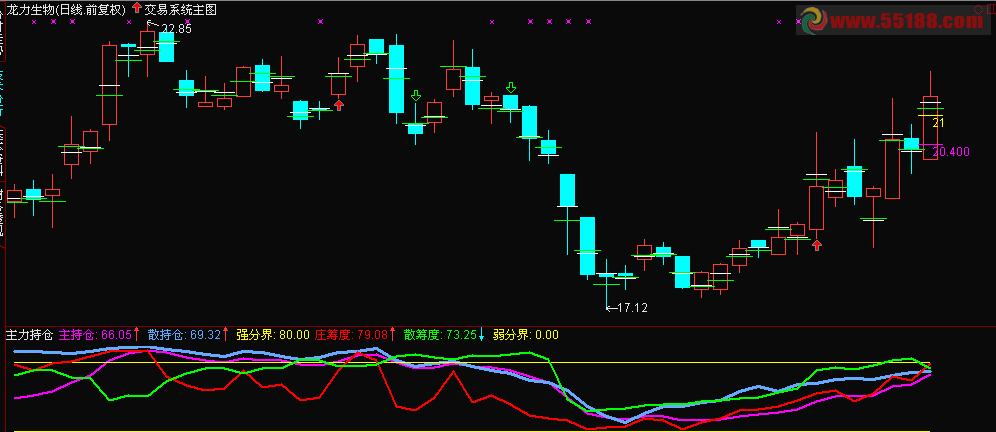 通达信主力持仓+庄稠度公式