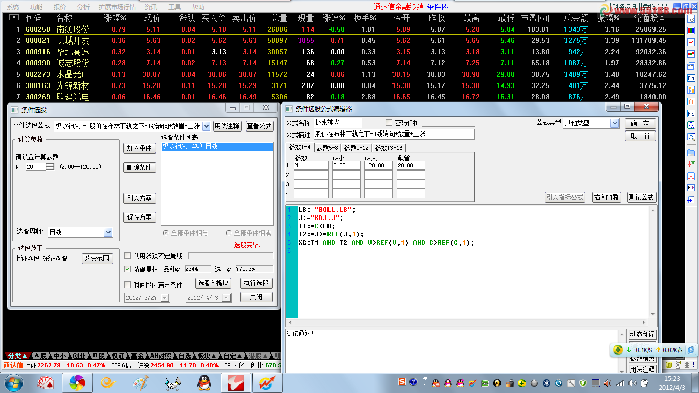 通达信极冰神火+主图+副图+选股公式源码