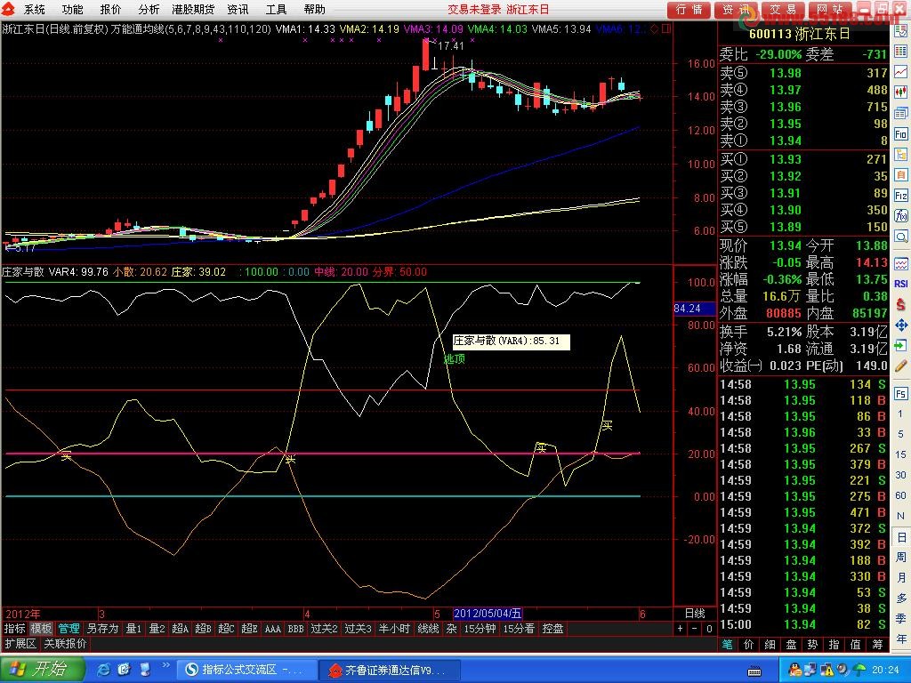 通达信小散与庄家指标