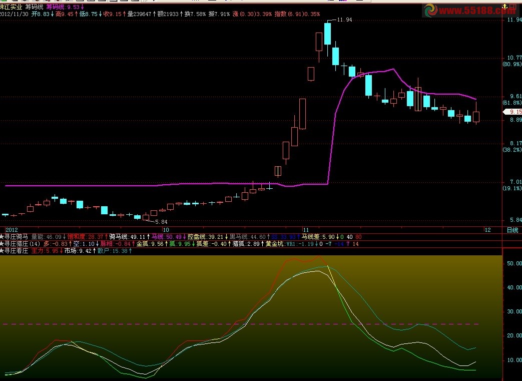 飞狐寻庄看庄指标公式，副图，源码