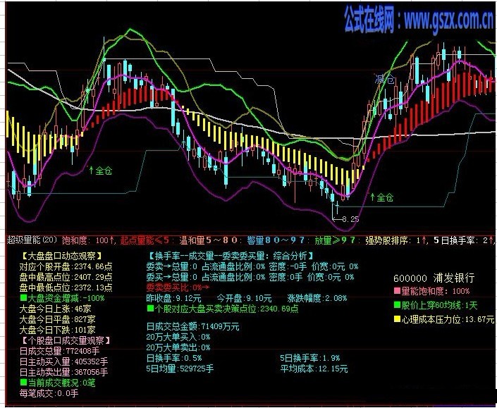 超级量能(饱和度,最高点位,最低点位,买入量,副图,源码)