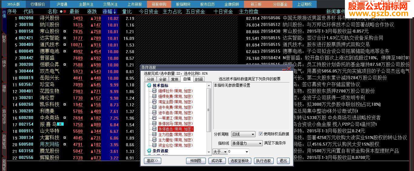 道破天机-游资专用大智慧涨停监控选股指标