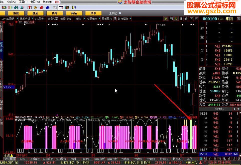 大智慧筹码踪迹指标公式
