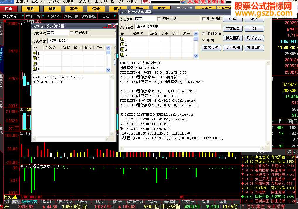 大智慧涨停家数副图源码