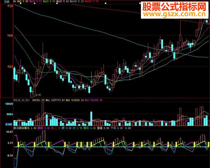 大智慧黑马跟踪副图源码