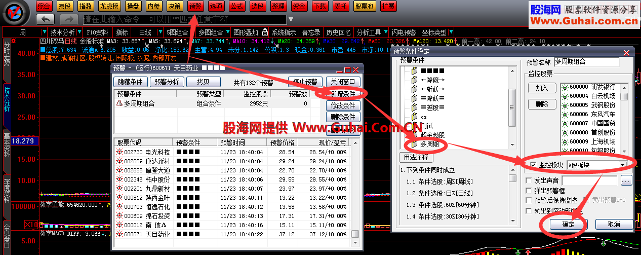 大智慧多周期预警组合示例，给有需要的人