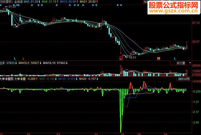 同花顺大单净量副图源码