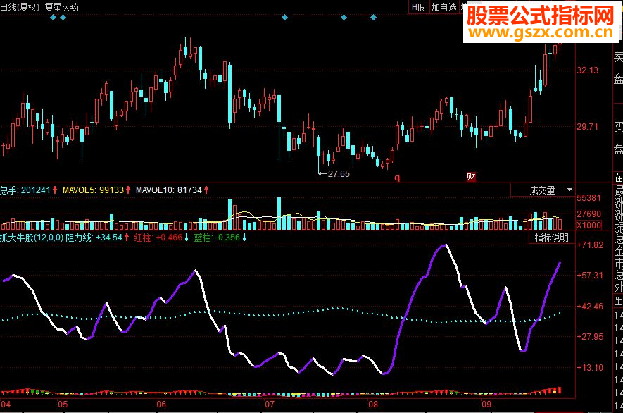 同花顺抓大牛股副图源码