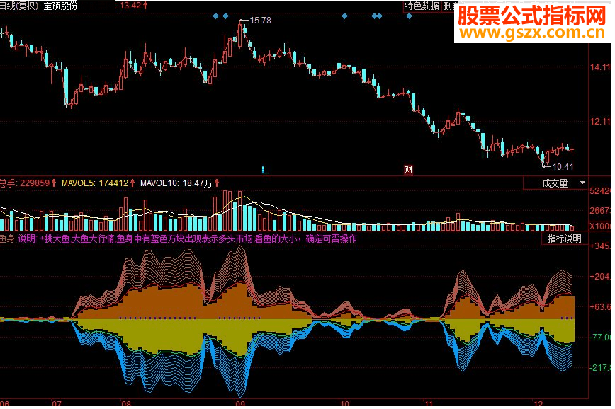 同花顺只吃鱼身副图源码