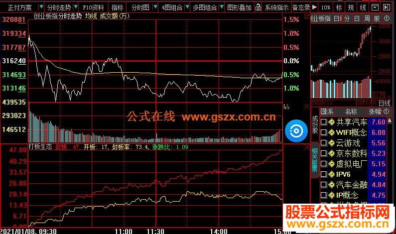 大智慧打板生态分时副图指标 贴图 加密