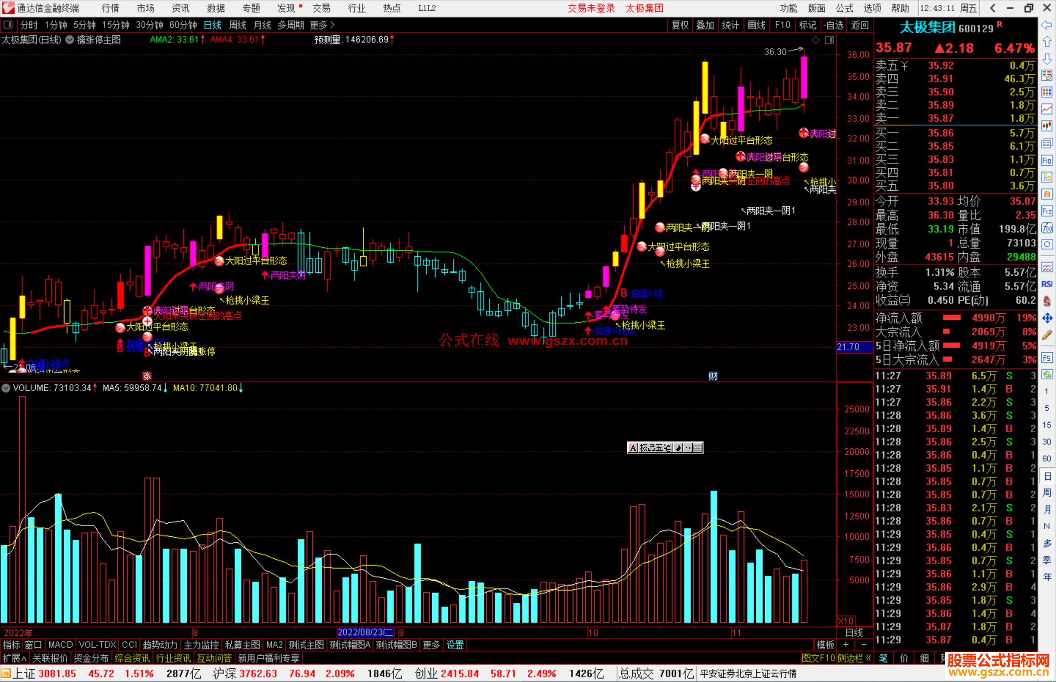 通达信擒涨停主图指标公式源码副图