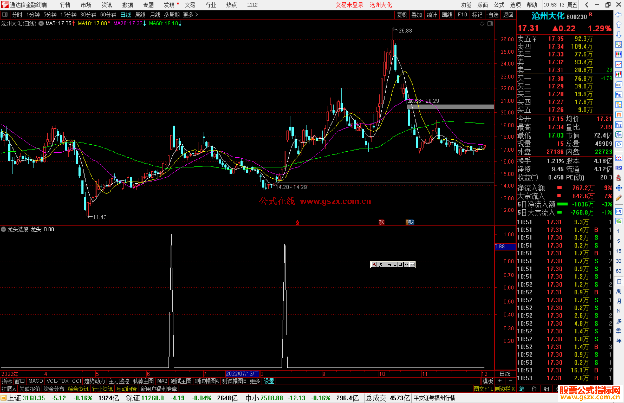 通达信龙头选股公式源码副图