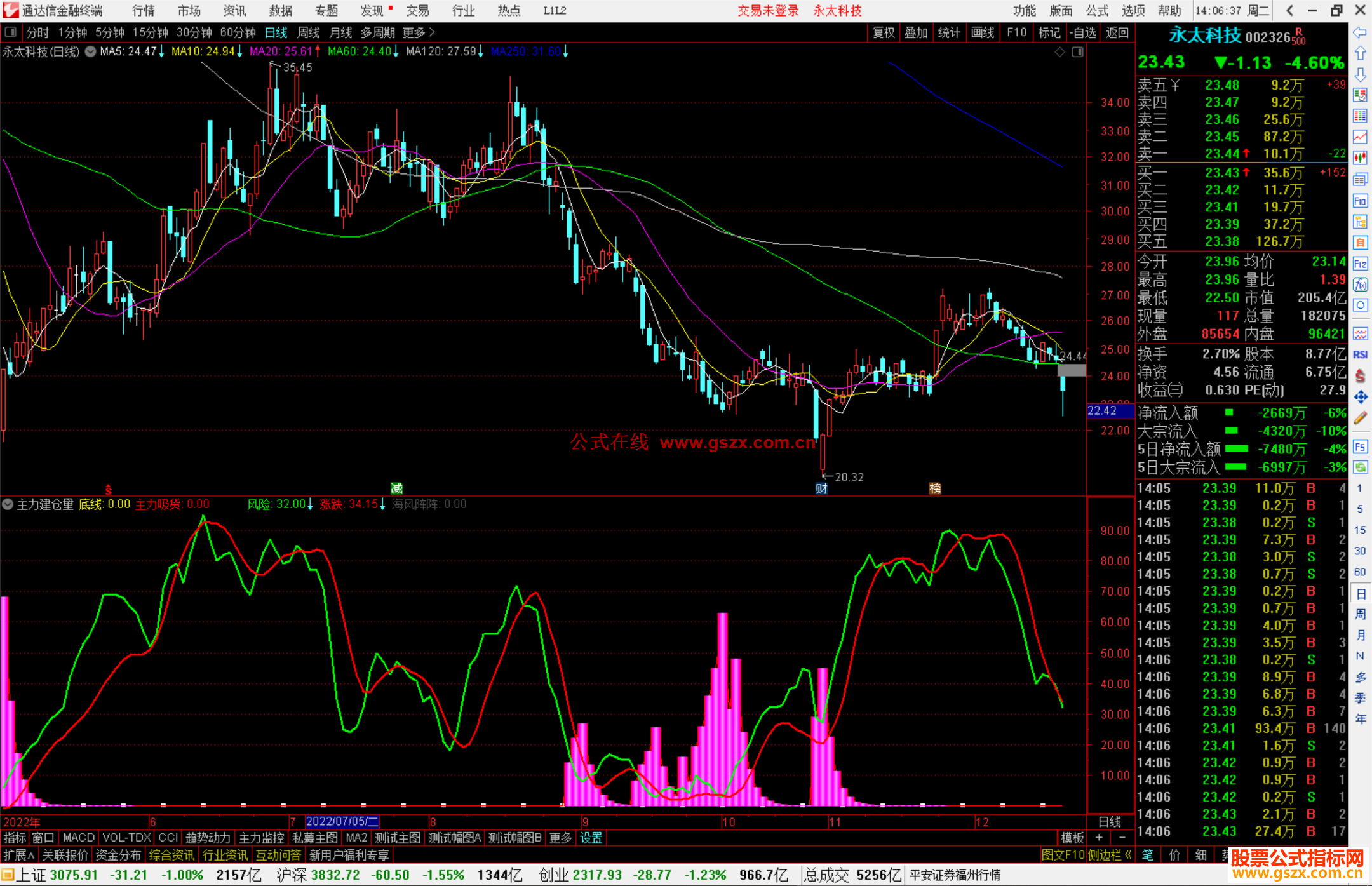 通达信主力建仓指标,监控主力吃货