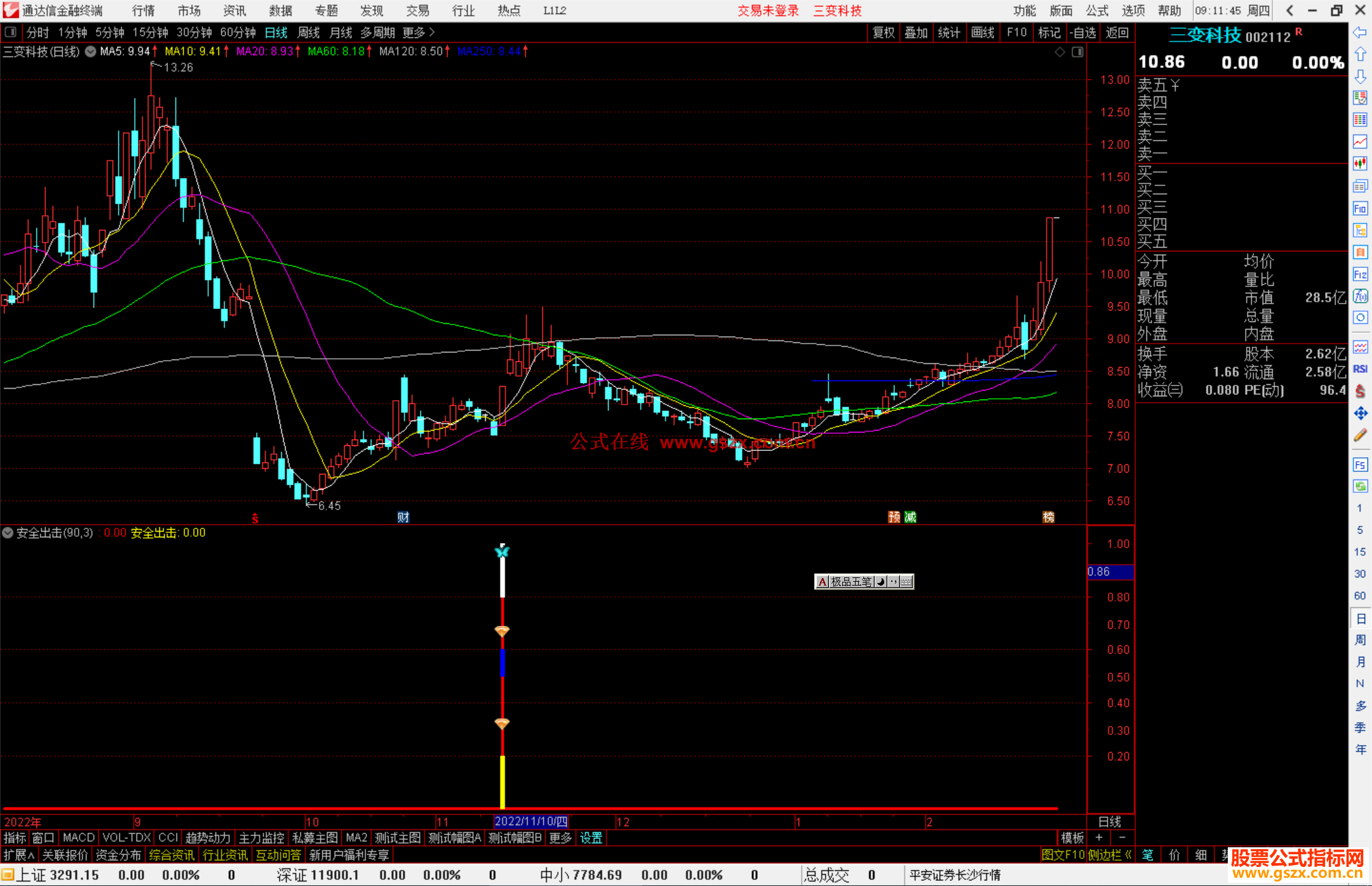 通达信安全出击指标公式源码附图