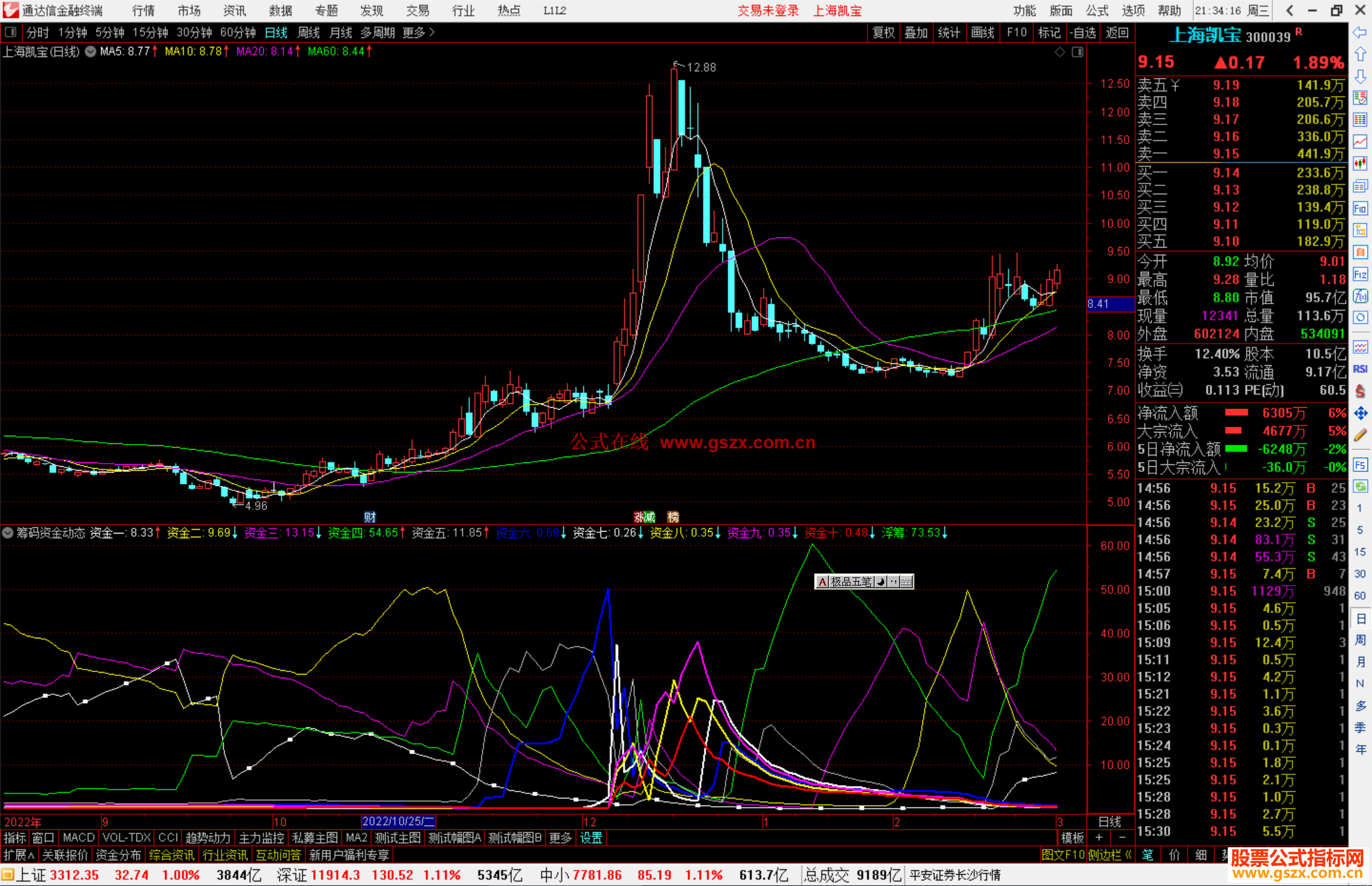 通达信筹码资金动态指标公式源码