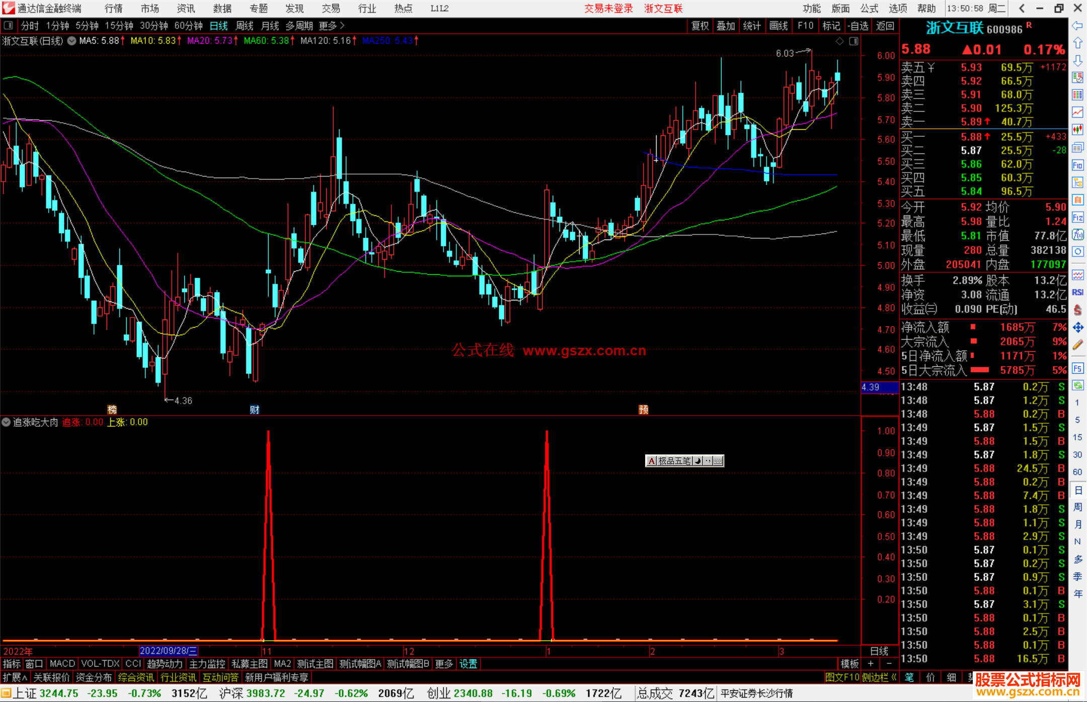 通达信追涨吃大肉指标公式源码