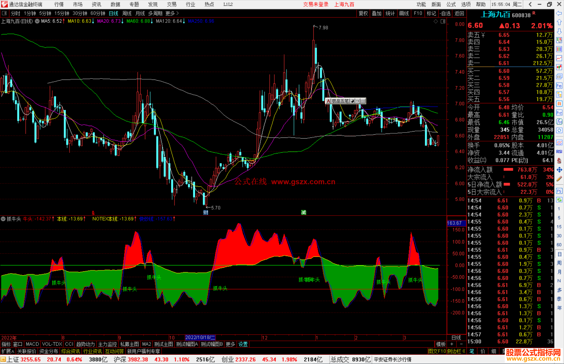 通达信抓牛头指标公式源码