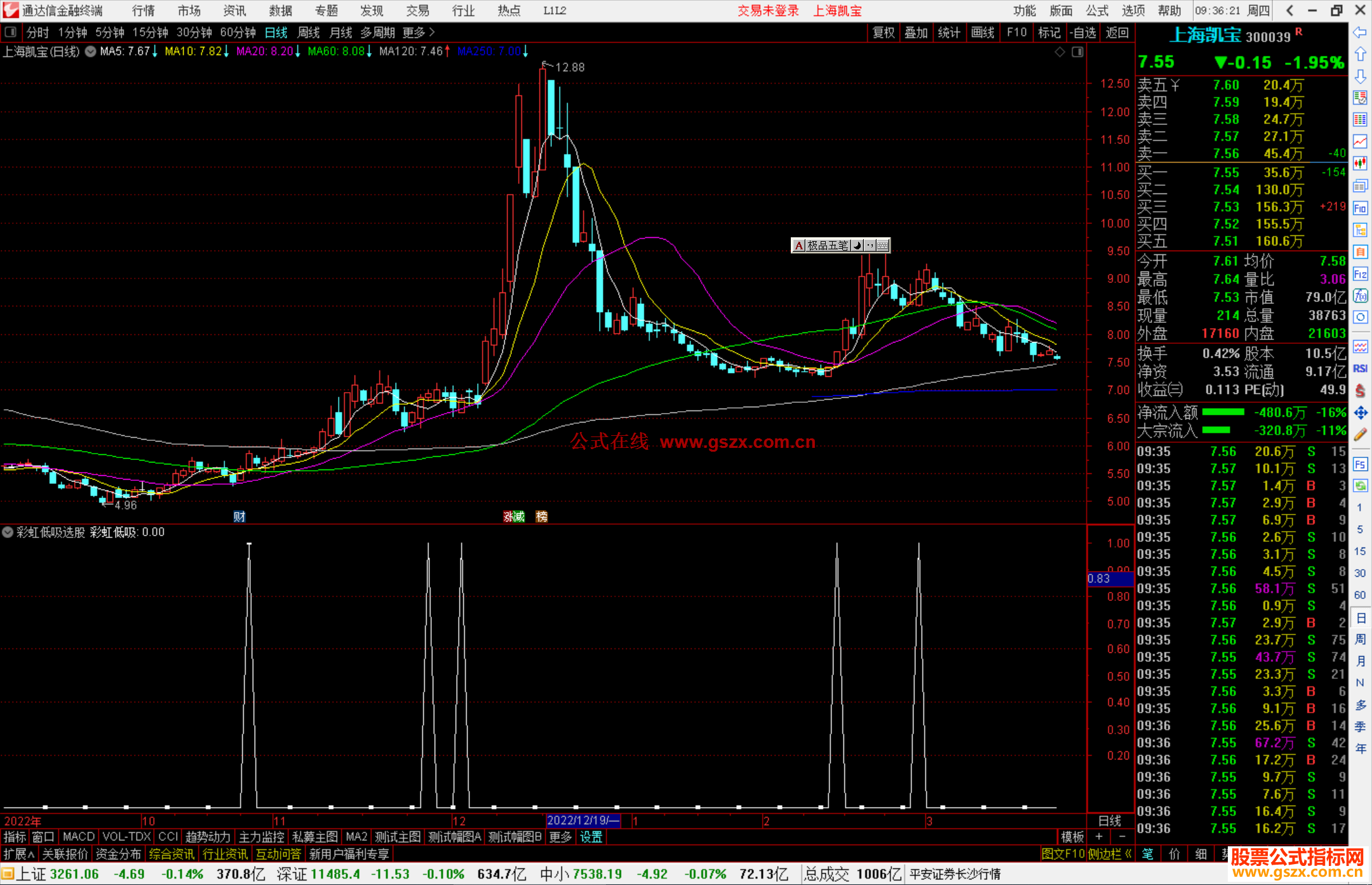 通达信彩虹低吸选股指标公式源码