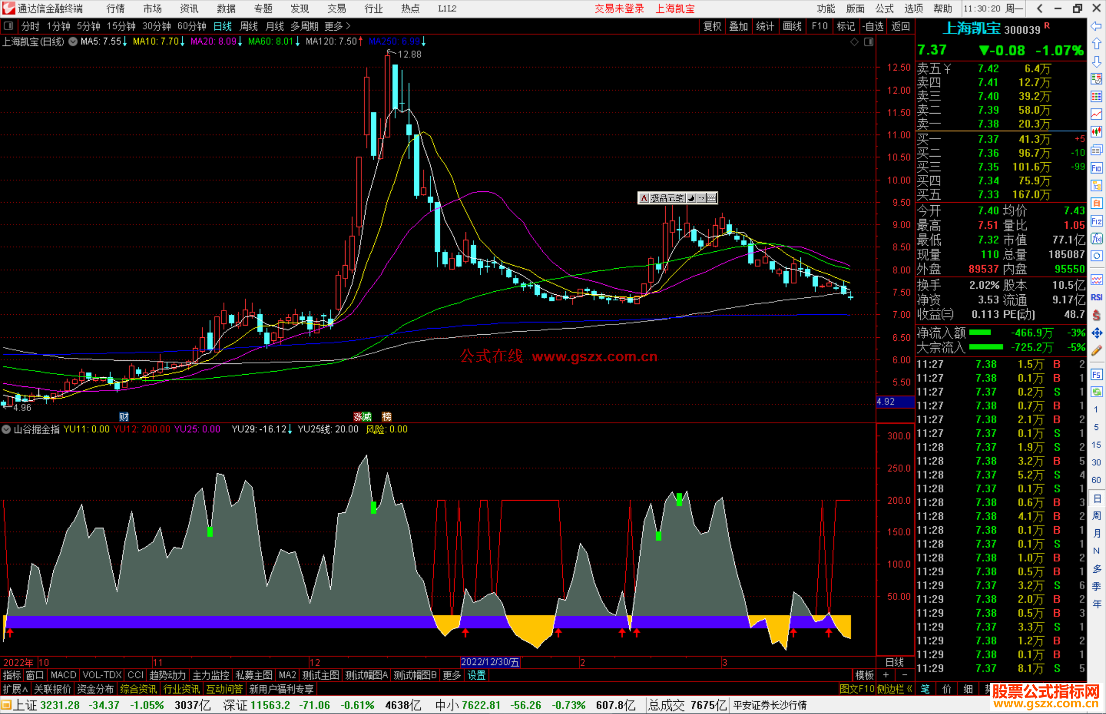 通达信山谷掘金指标公式源码