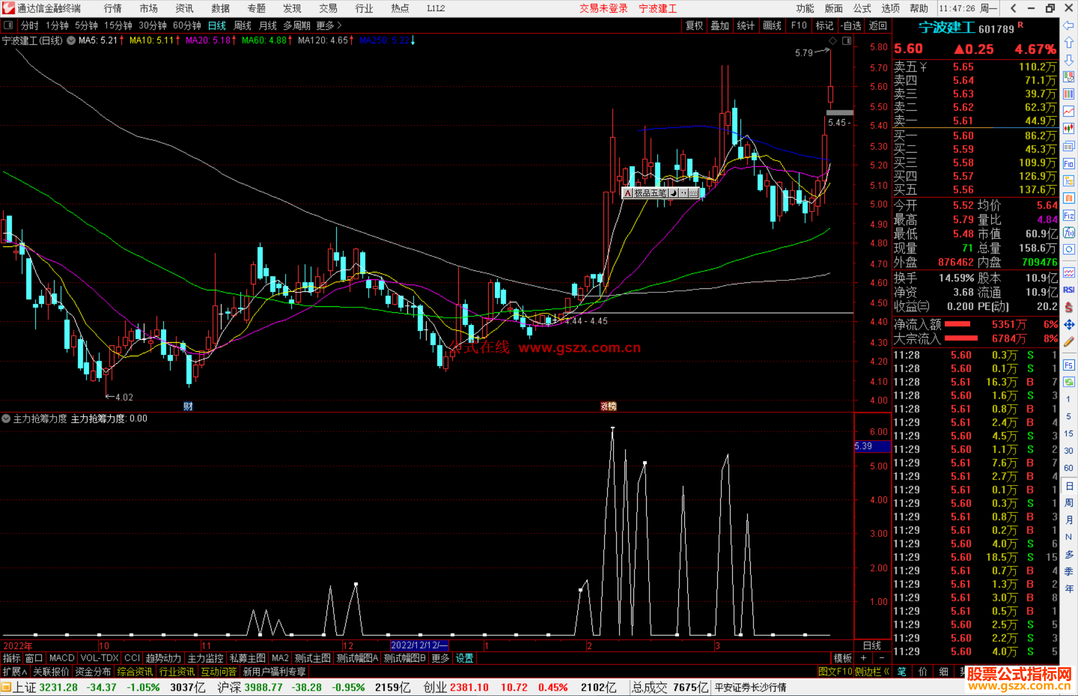 通达信主力抢筹力度指标公式源码