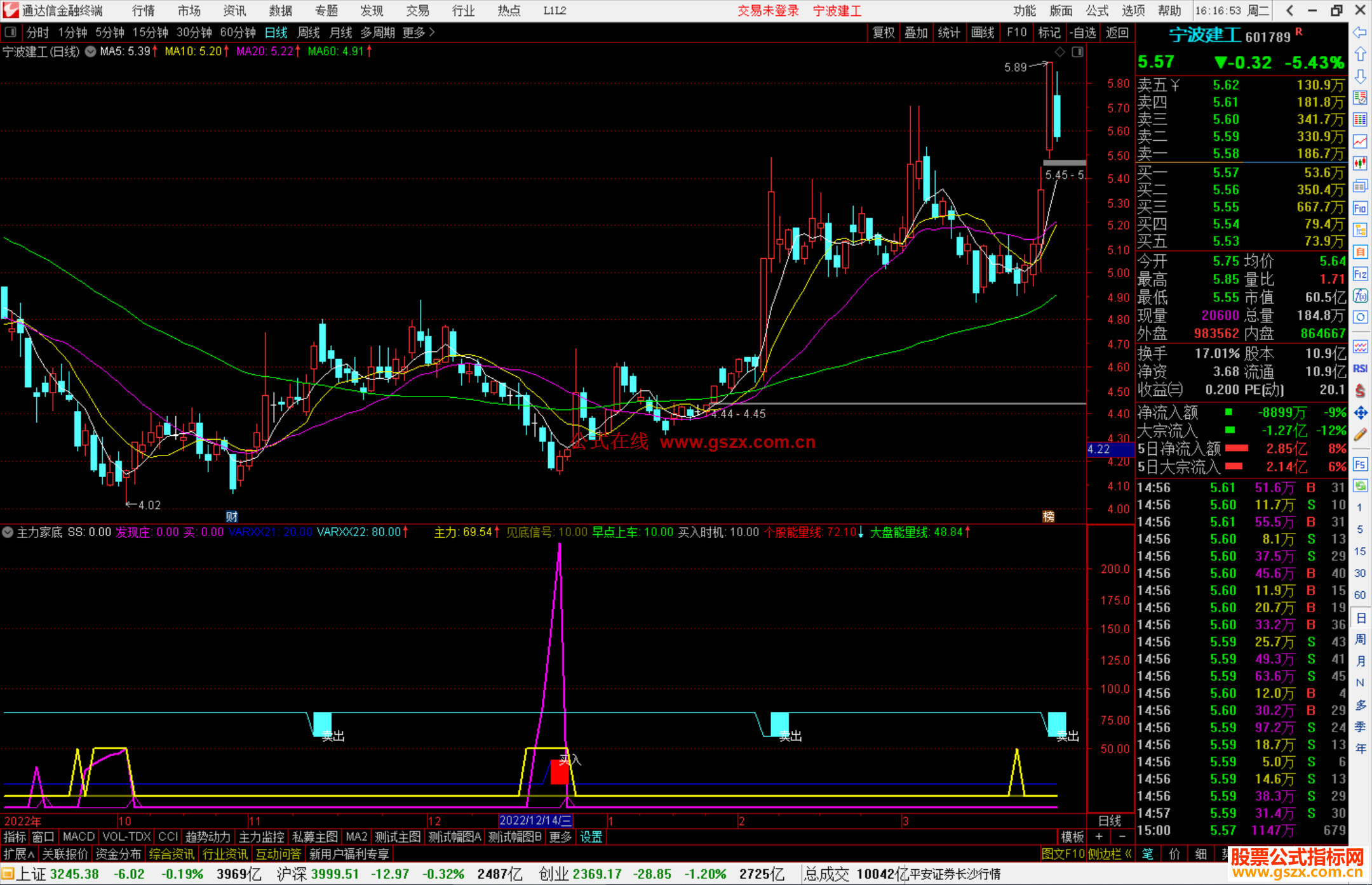 通达信主力家底副图指标公式源码