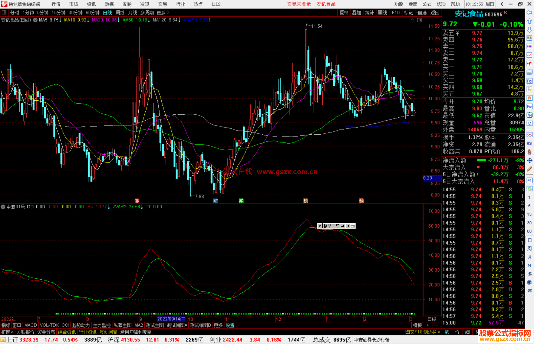 通达信中波01号指标公式源码副图