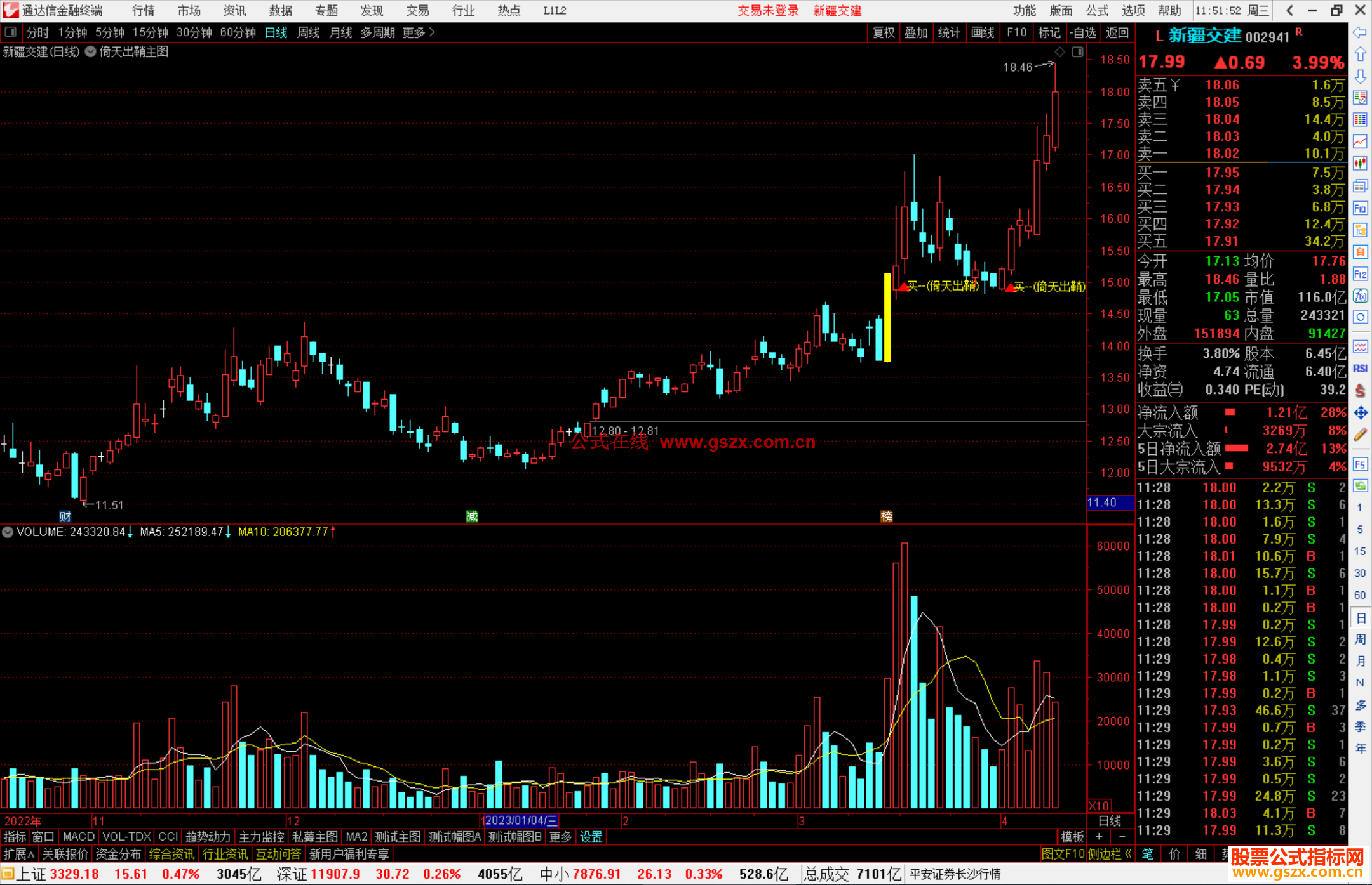 通达信倚天出鞘主图指标公式源码