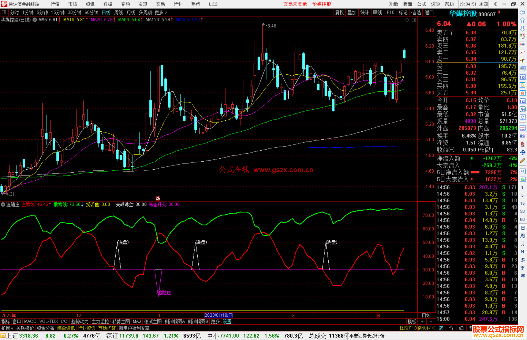 通达信追随庄副图指标公式源码
