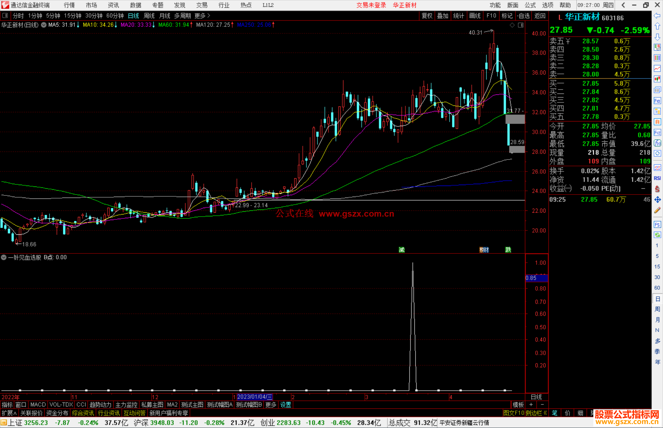 通达信一针见血选股指标公式源码
