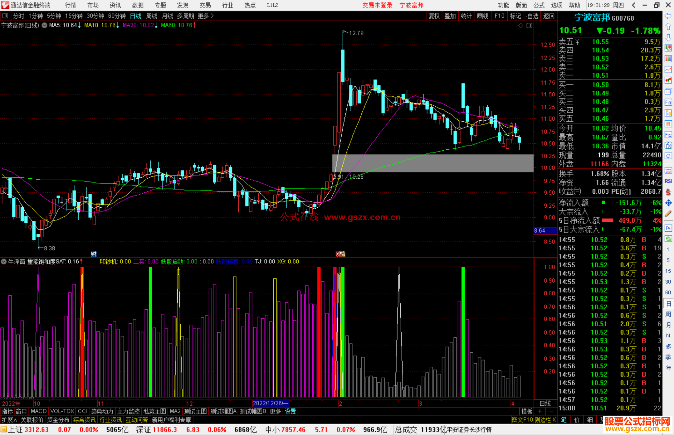 通达信牛浮面副图 副图公式源码