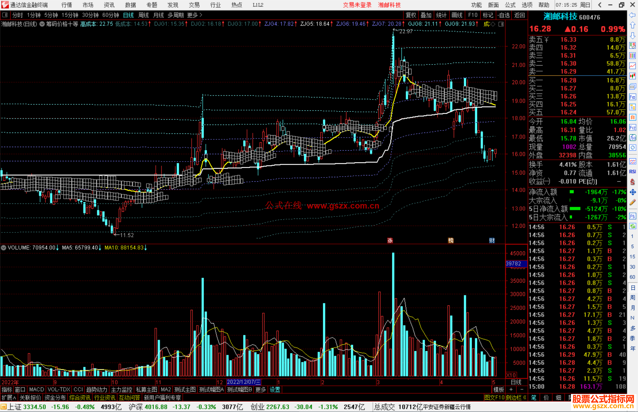 通达信筹码价格十等分主图 主图指标公式源码