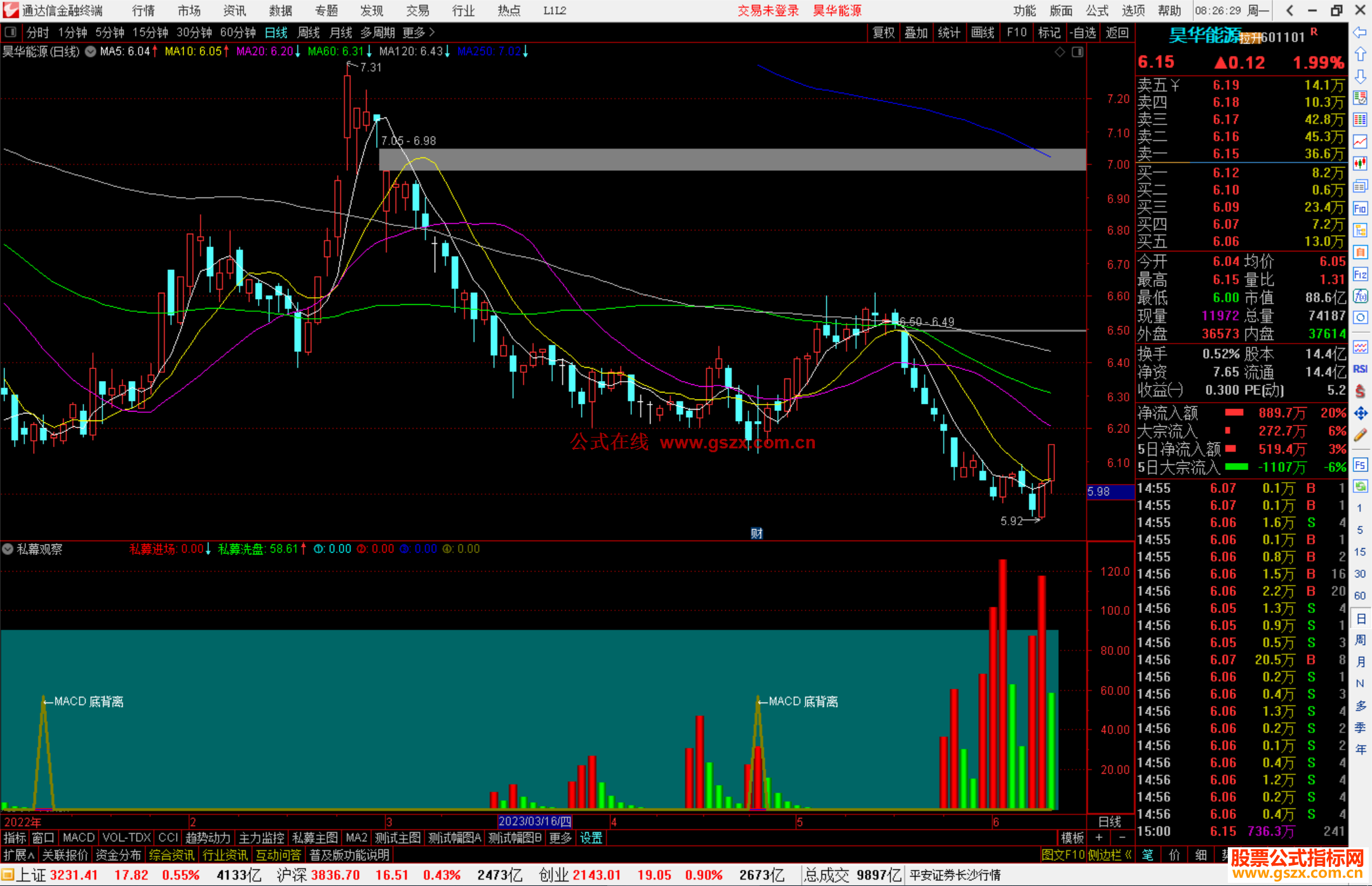 通达信私幕观察副图指标公式源码