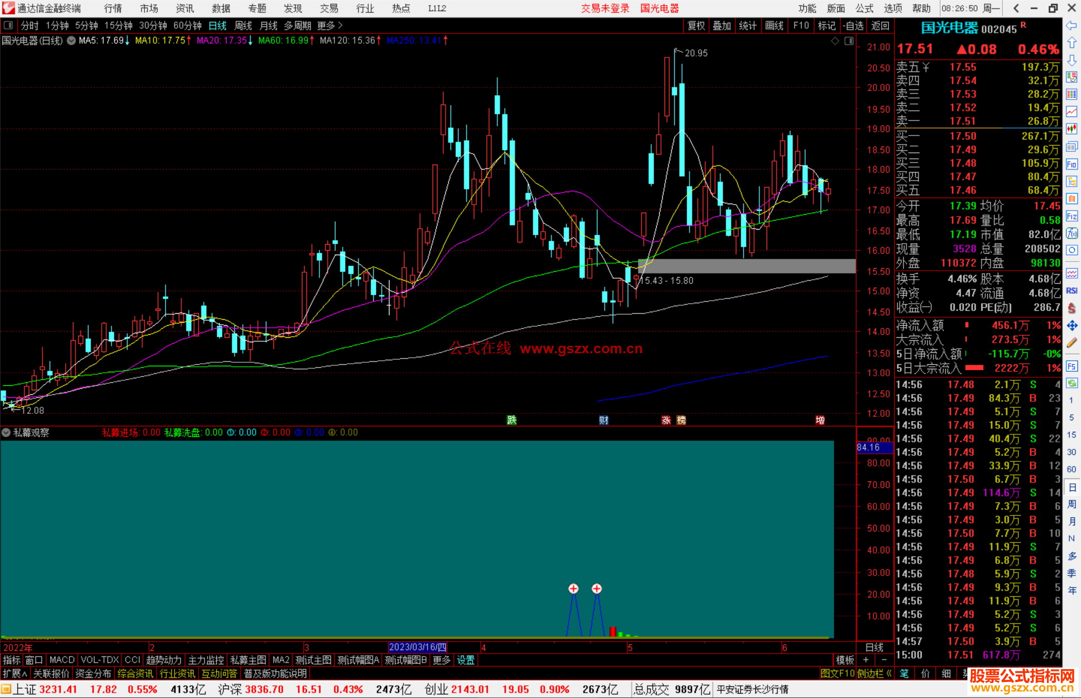 通达信私幕观察副图指标公式源码
