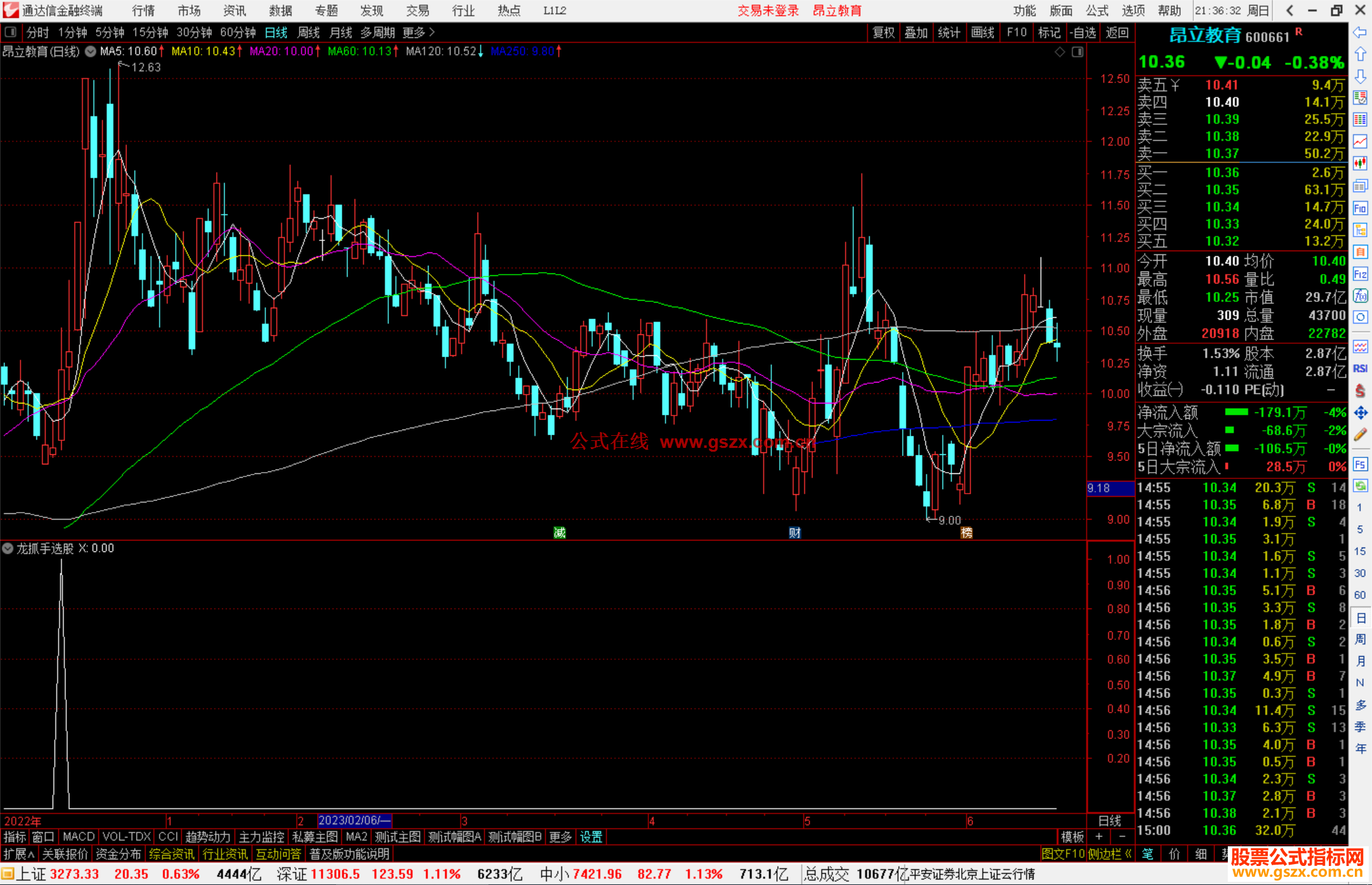 通达信龙抓手选股指标公式源码副图