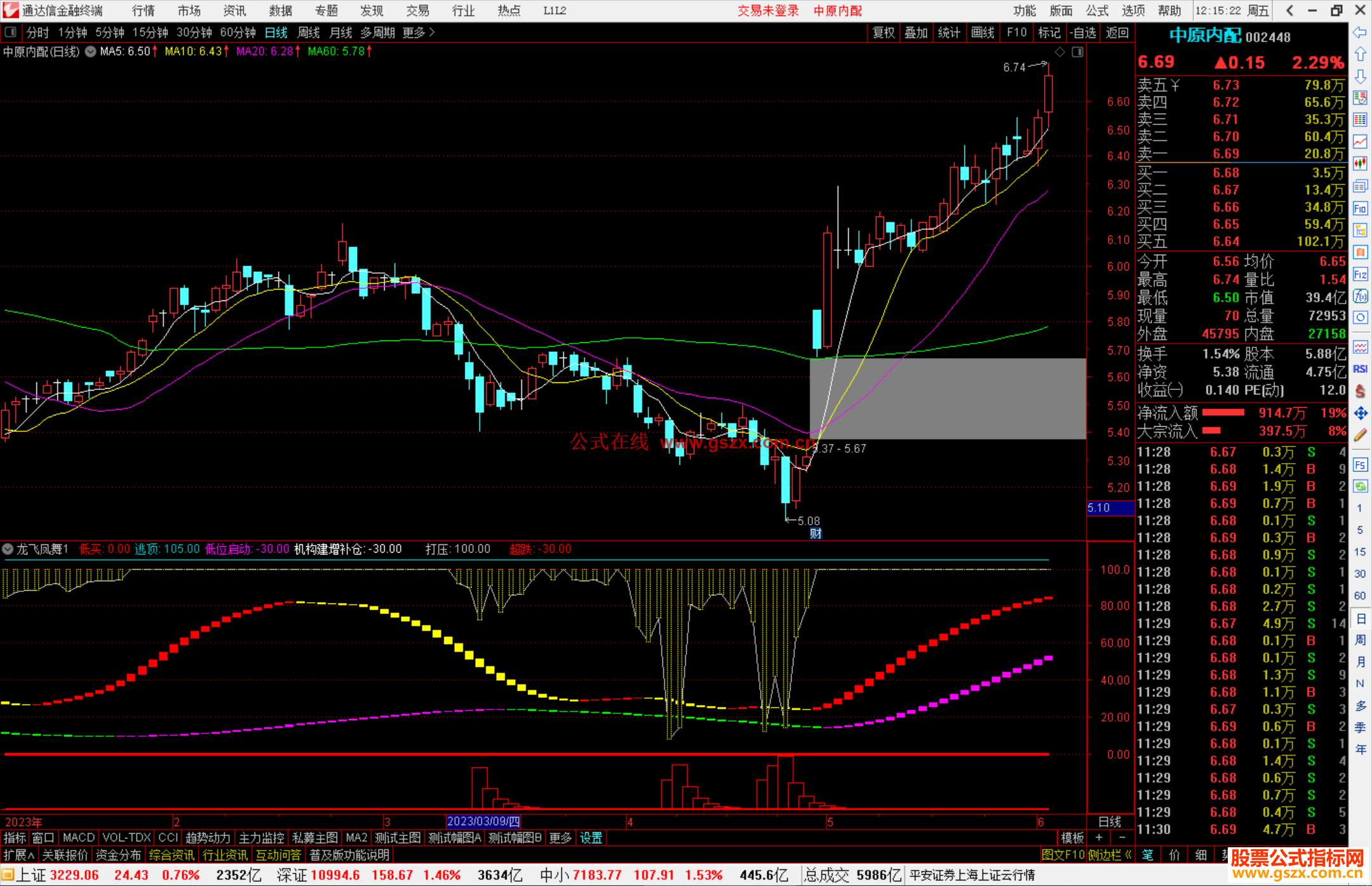通达信龙飞凤舞副图指标+选股公式开源