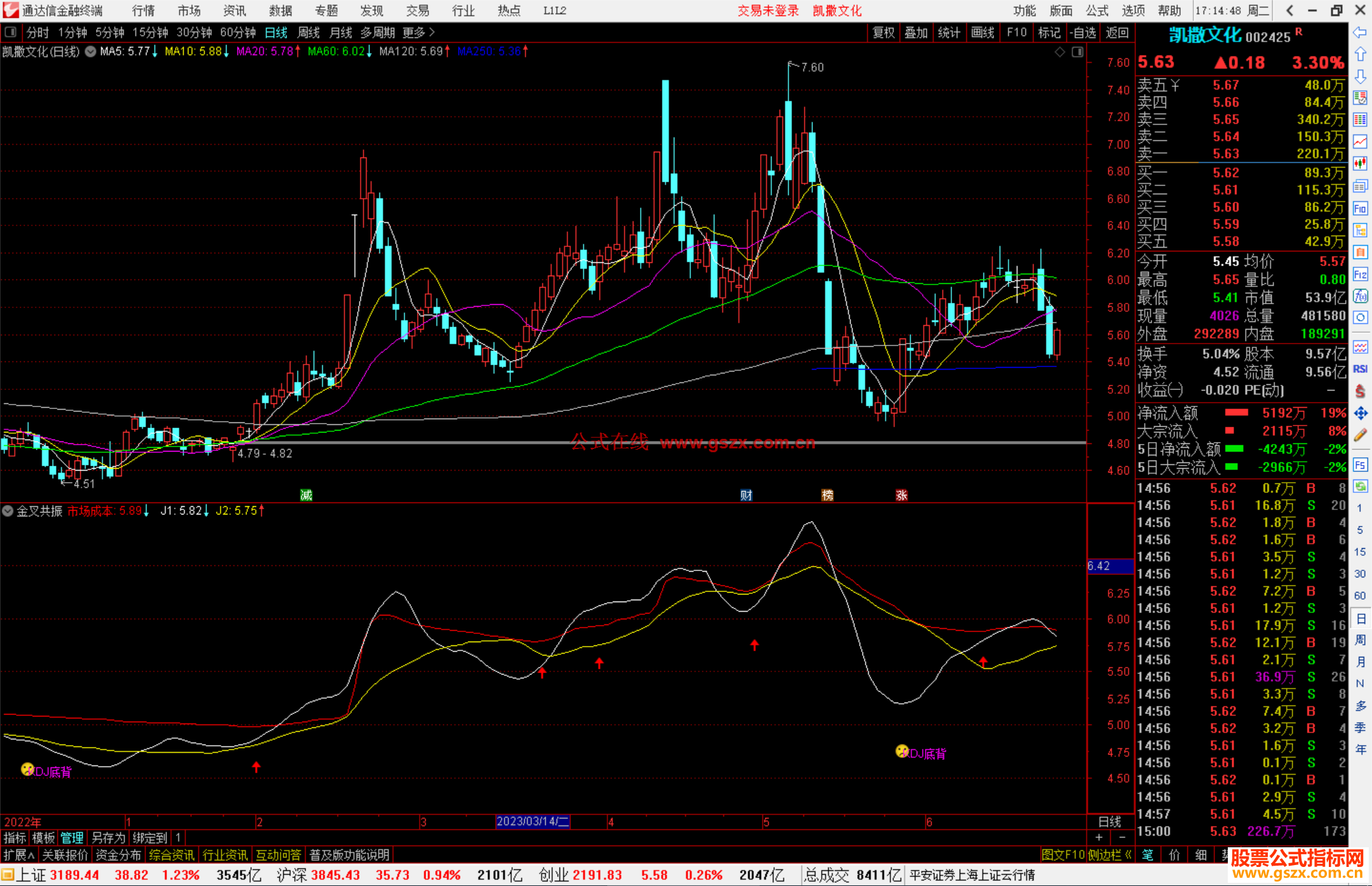 通达信金叉共振指标公式源码副图