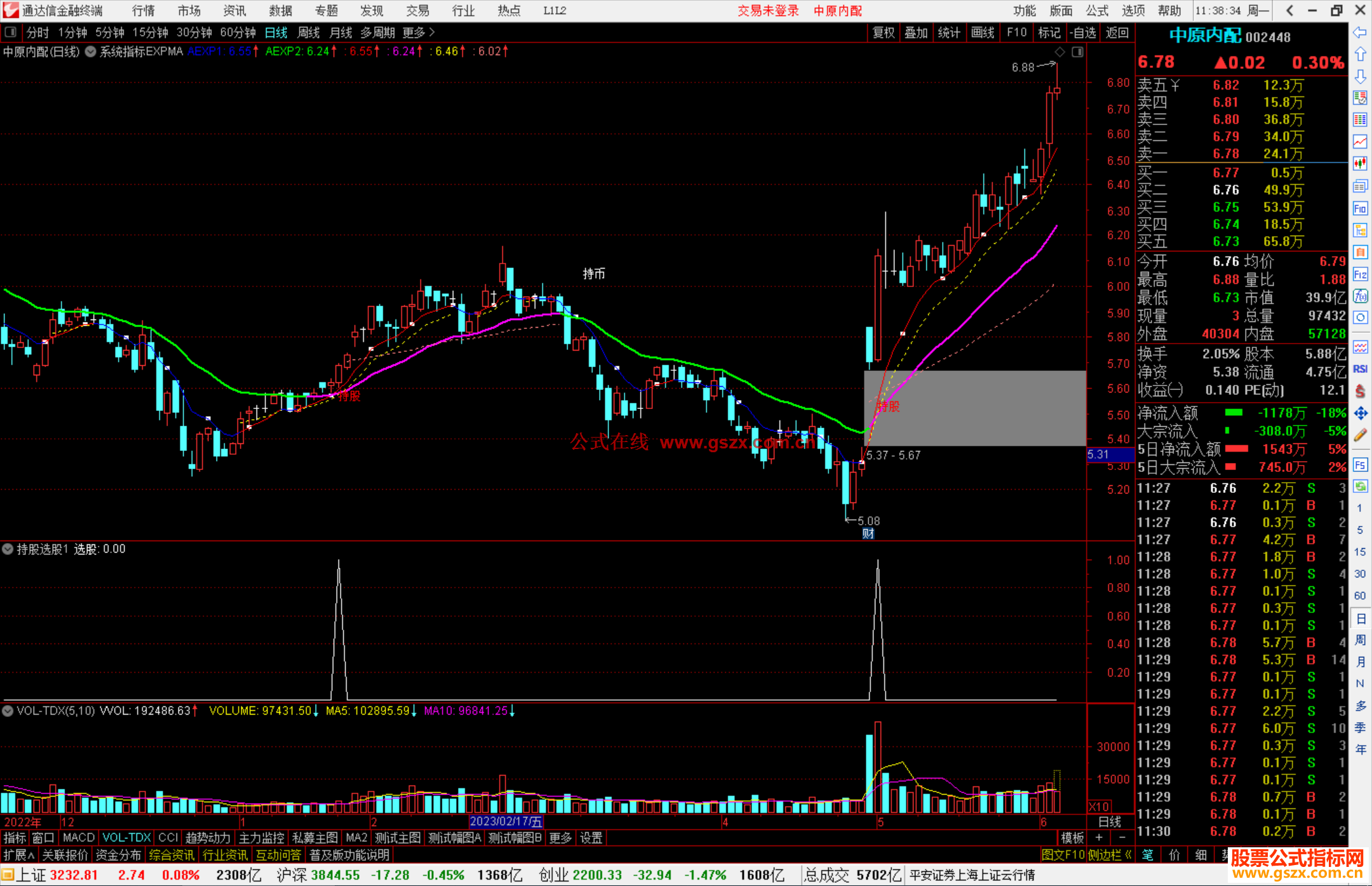 通达信系统指标EXPMA主图优化源码