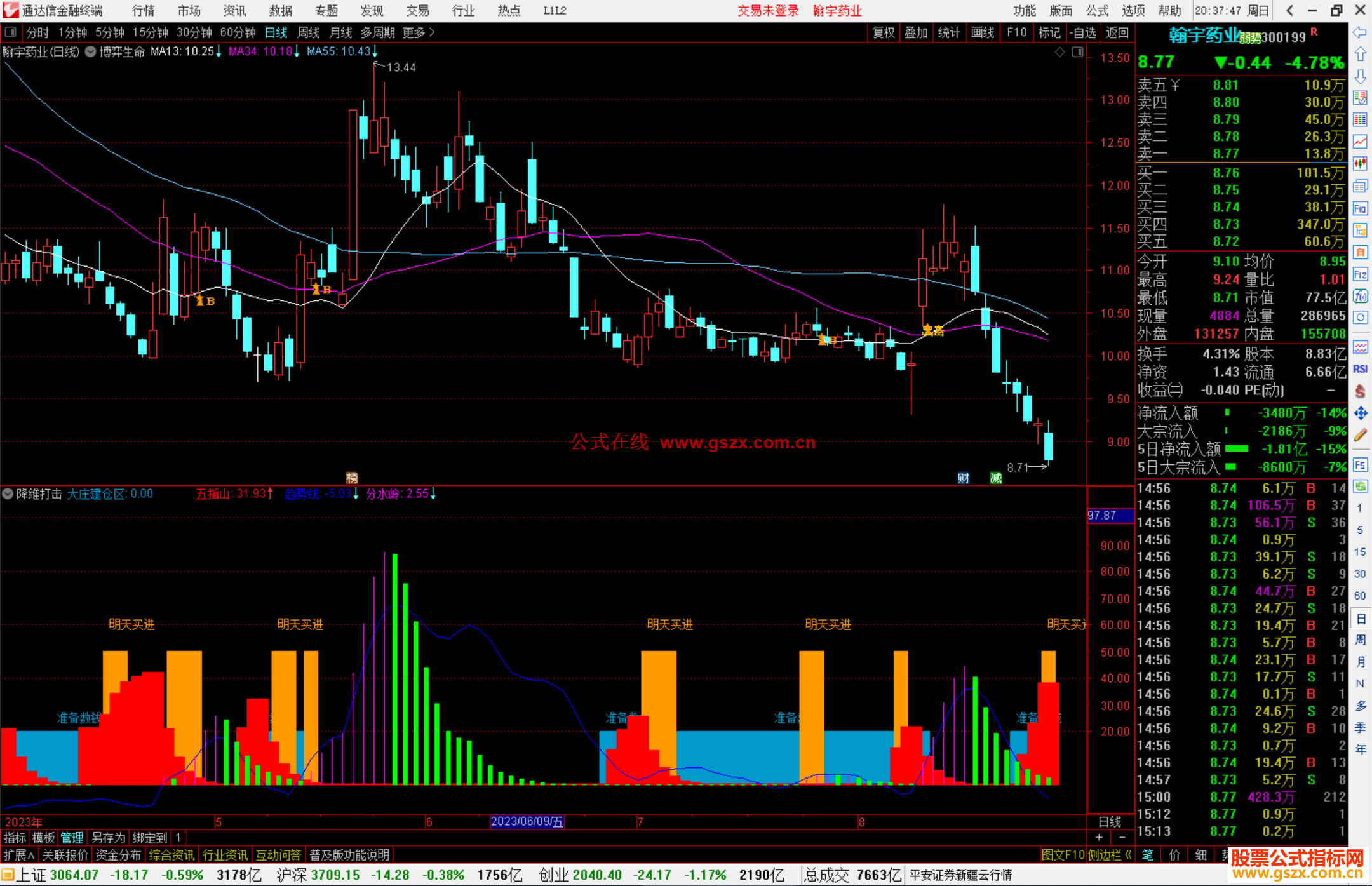 通达信降维打击，完全可以杀庄公式 副图源码