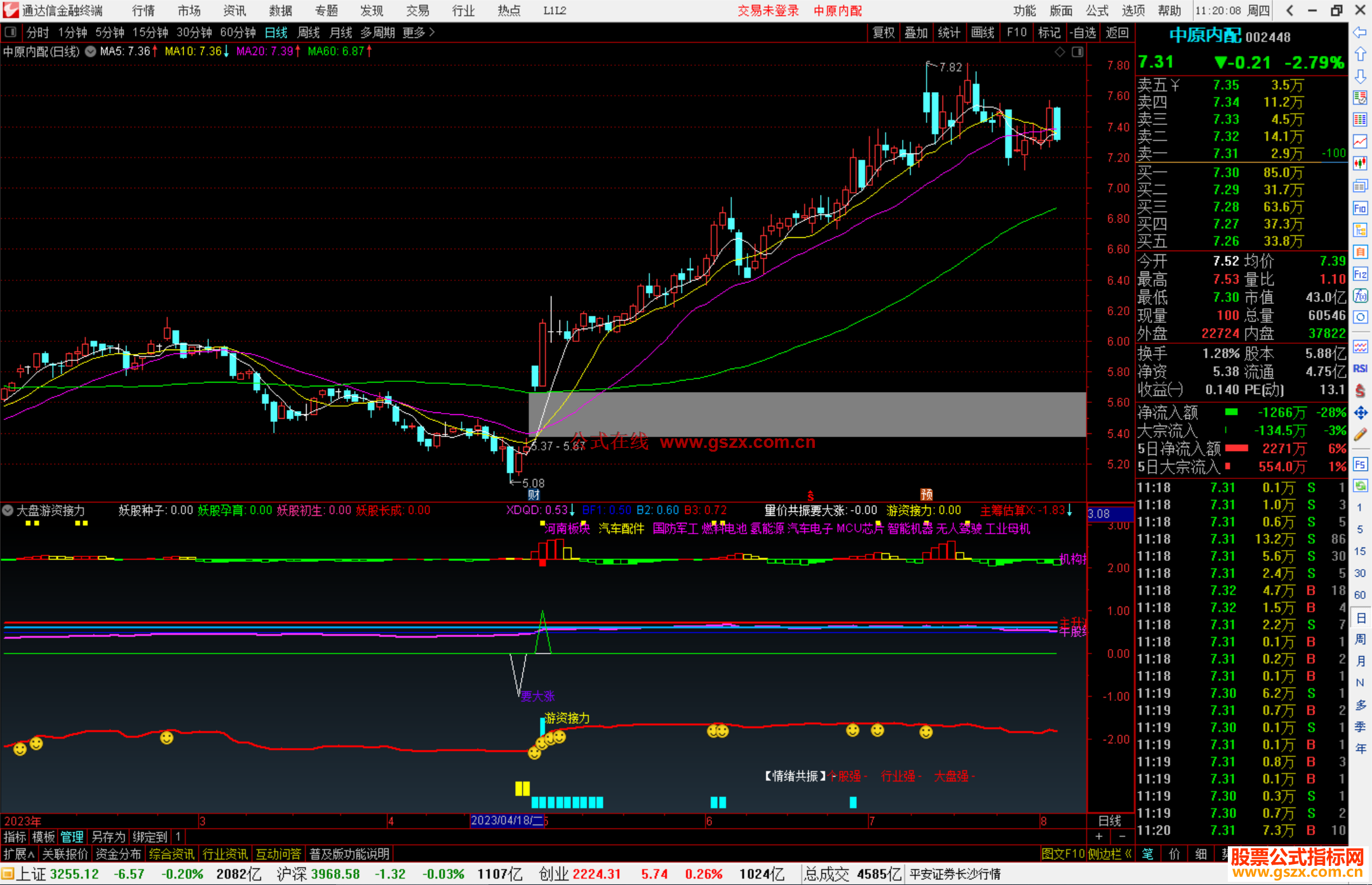 通达信大盘游资接力指标公式源码副图