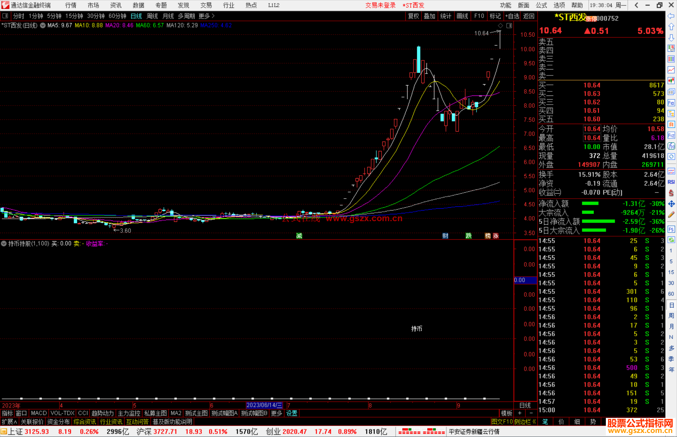 通达信持币持股指标副图源码