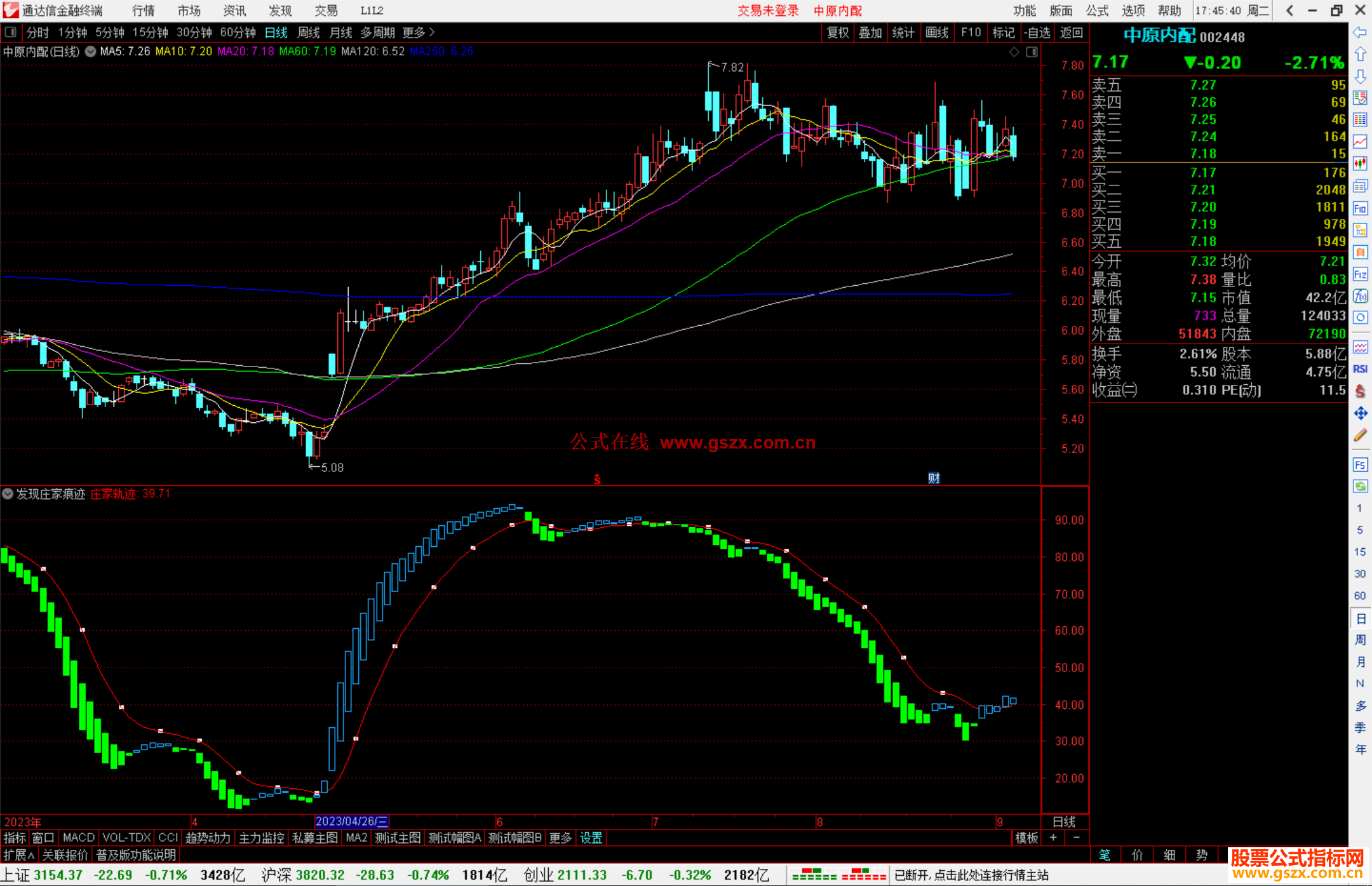 通达信发现庄家痕迹指标公式源码