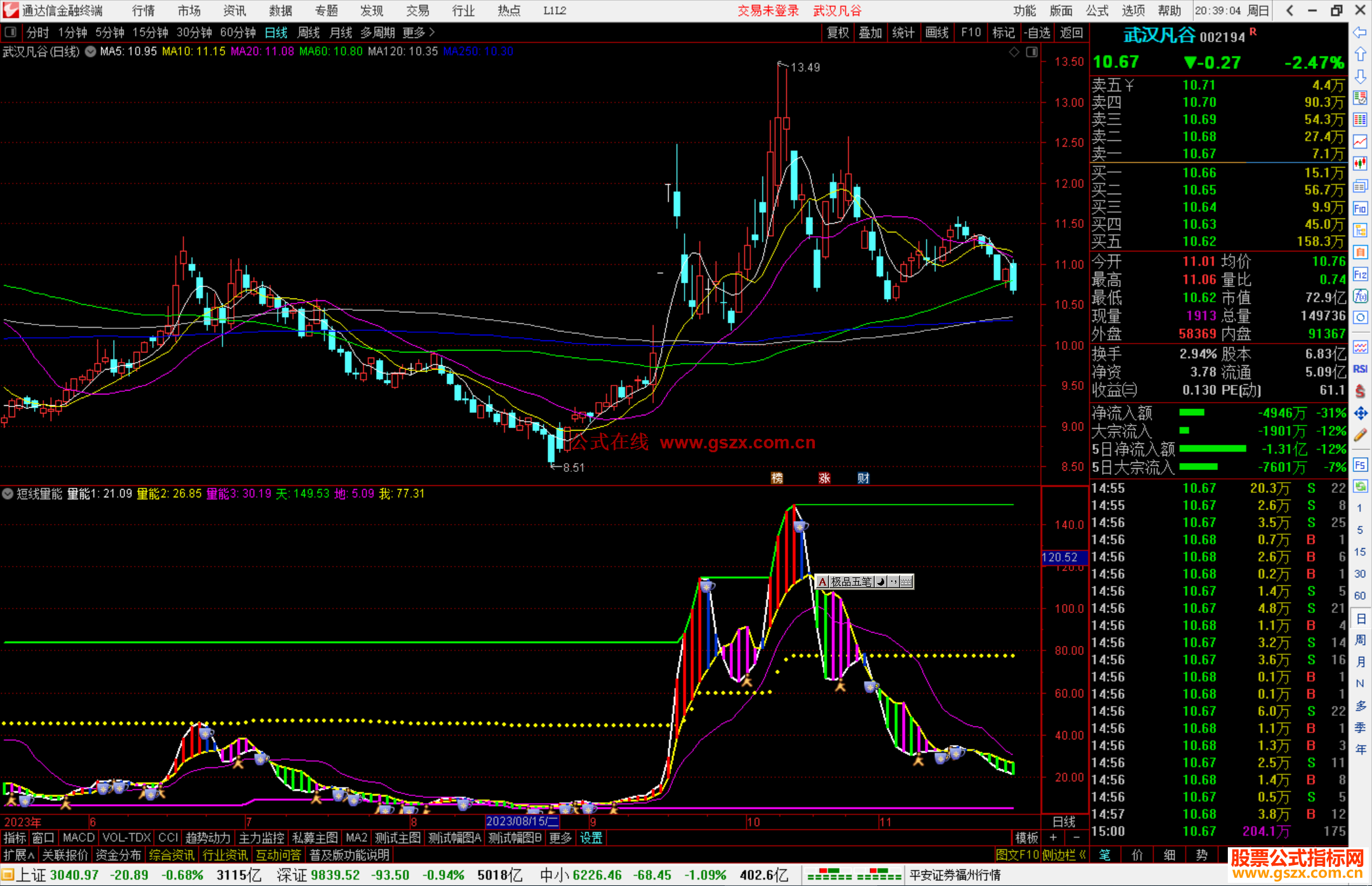 通达信七色量柱指标公式源码副图