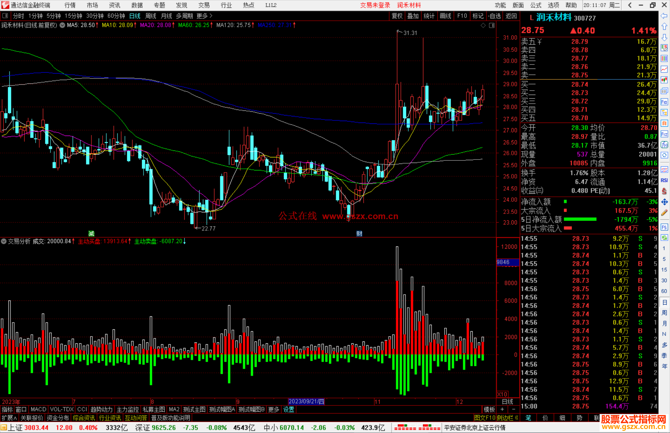通达信智慧王私募版之八交易分析指标公式源码附图