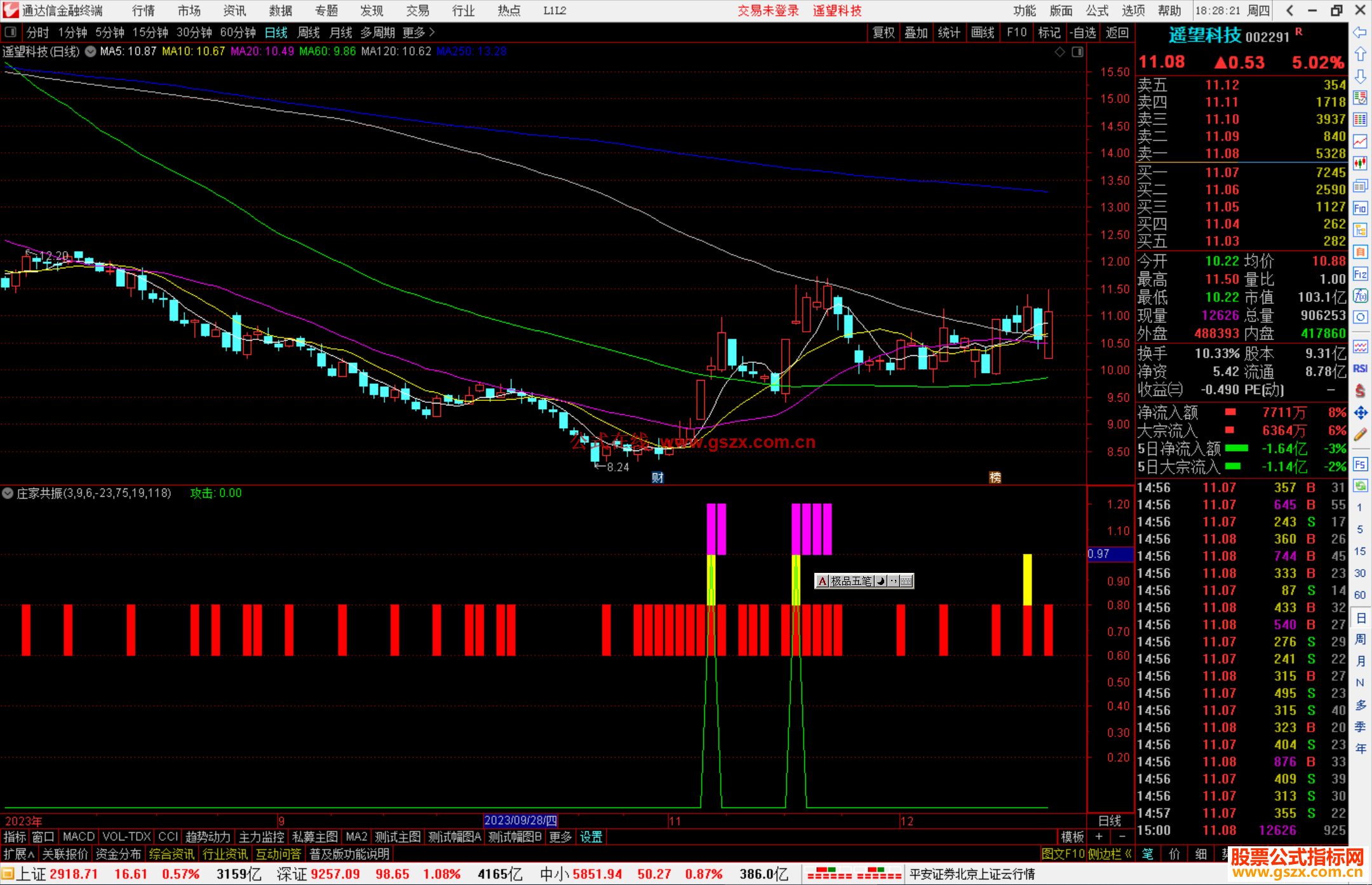 通达信庄家共振指标公式源码