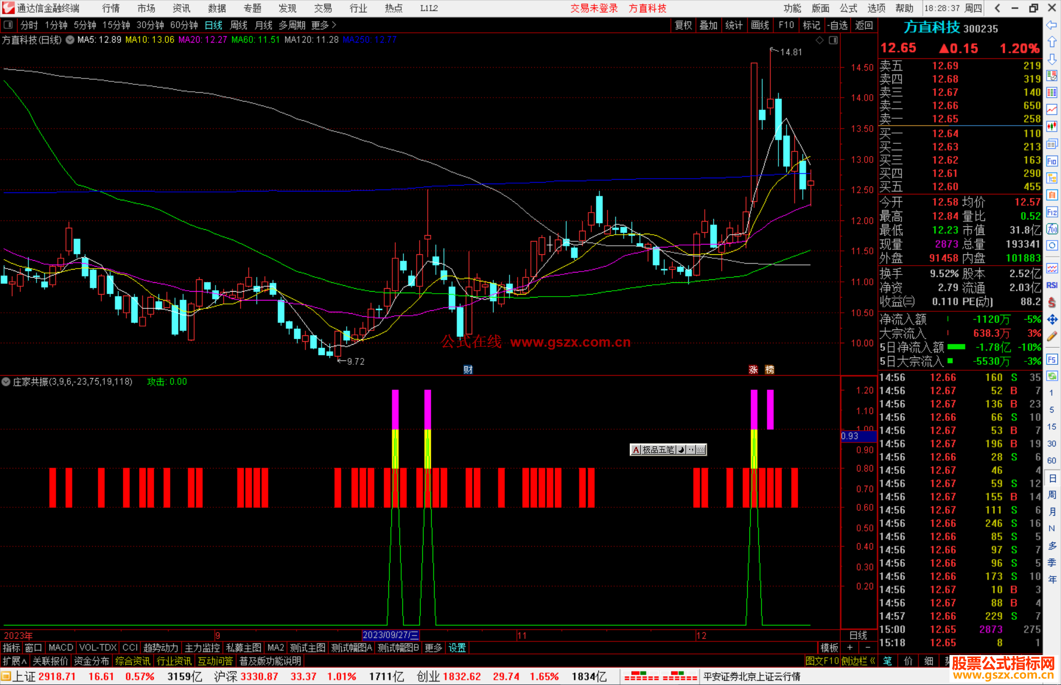 通达信庄家共振指标公式源码