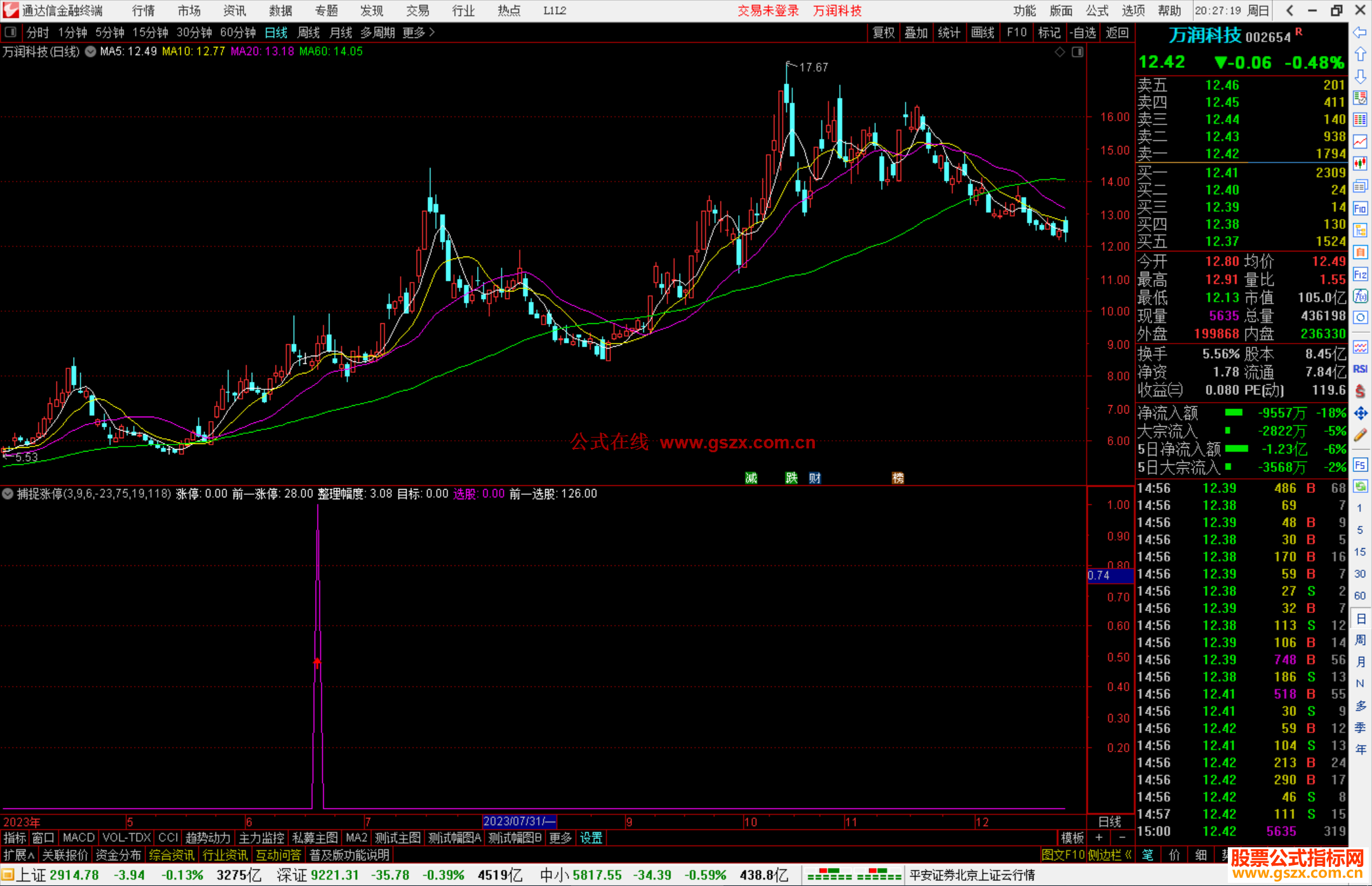 通达信捕捉涨停专用指标公式源码