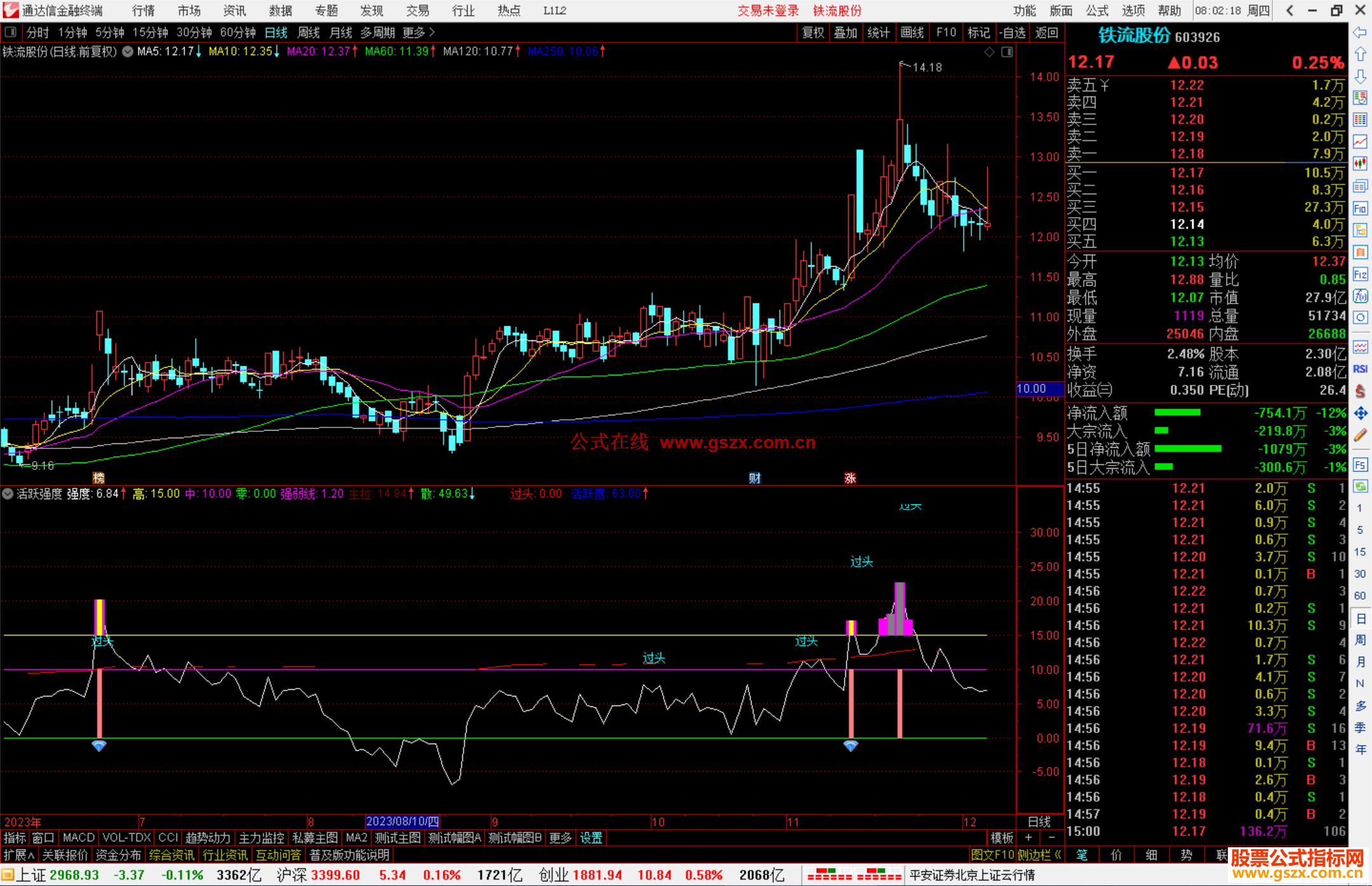 通达信活跃强度指标公式源码附图